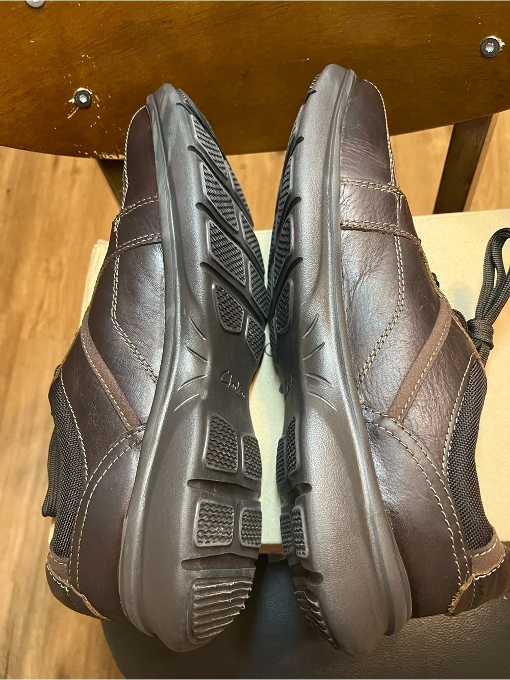 Clarks Men's Bradley Walk Dark Brown Tumbled Leather Oxford 13W New in box